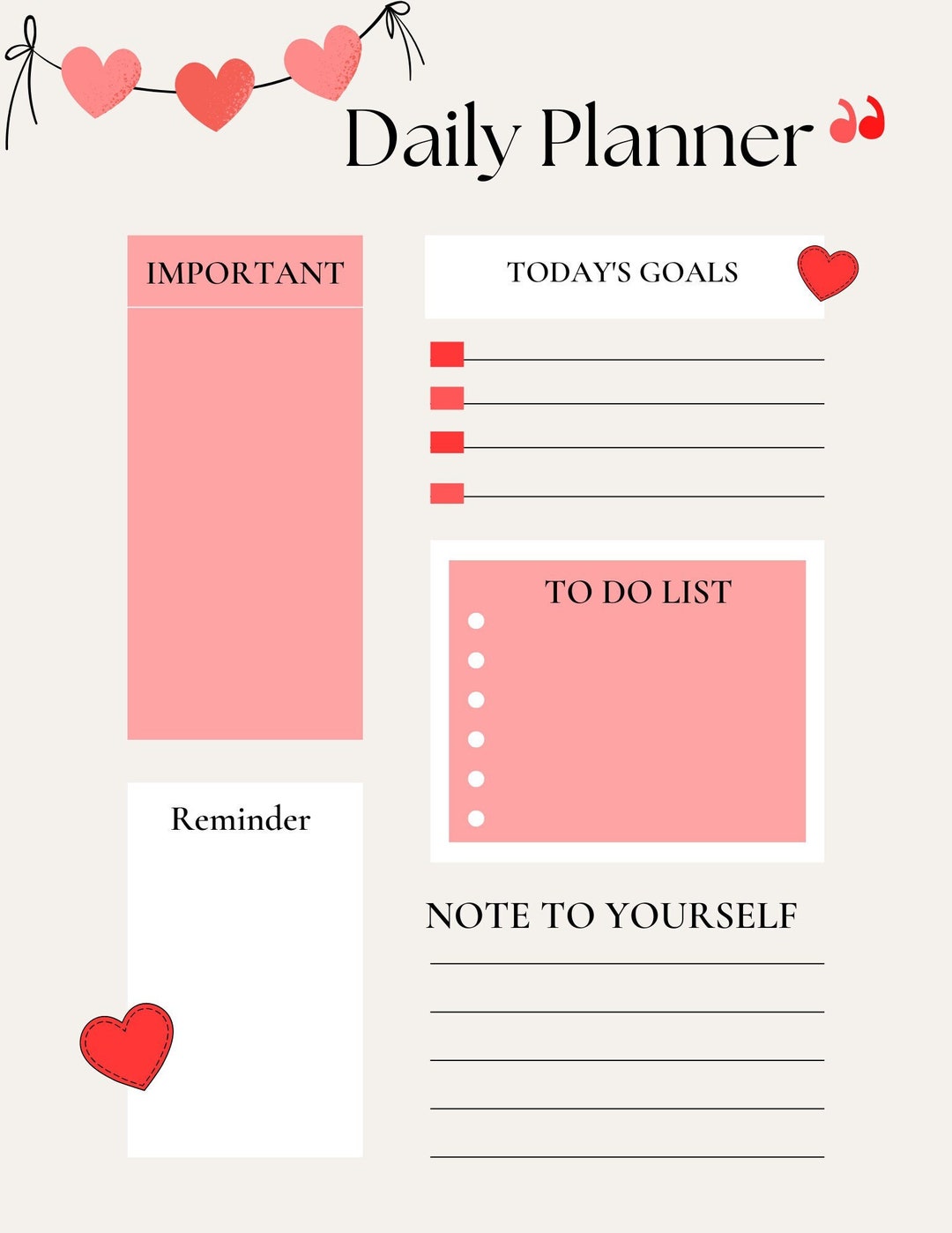 Everyday to Do List Printable Lovely valentine's - Etsy