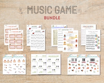 Music Games Bundle - 17 feuilles de travail musicales pour les jeunes pianistes
