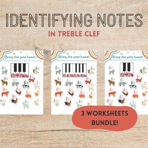 Music Printable - Identifying Notes In Treble Clef