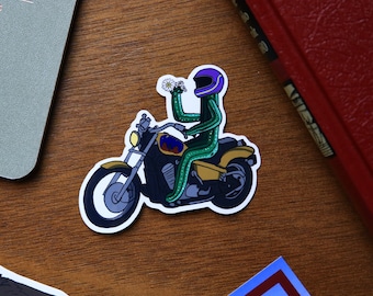 Moto Cacti Vinyl Glossy Sticker: Saguaro Cactus on a Honda Shadow VLX600 Motorcycle