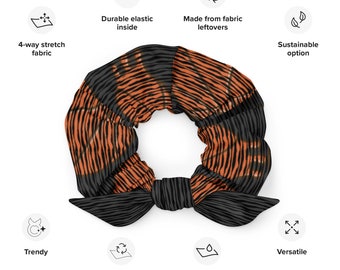 Basketball Recycled Black Sport Scrunchie