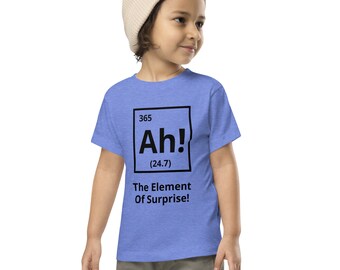 Camiseta infantil de manga curta Element of Surprise da tabela periódica