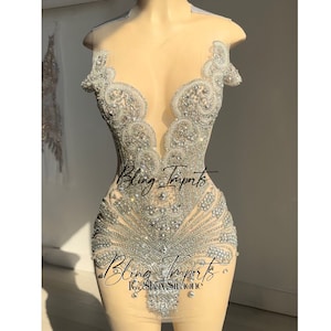 Silver Bling Rhinestone Party Dress