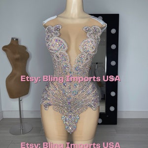 Iridescent Crystal Bling Rhinestone Dress