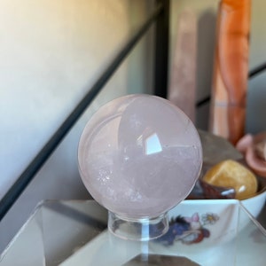 Rose Quartz Sphere | Quartz Sphere, Pink Crystal, Metaphysical Stones, Healing, Love