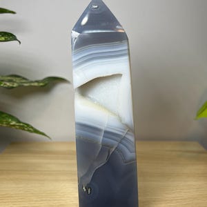 Druzy Agate Tower | Crystal, Crystal Carving, Agate, Crystal Tower, Metaphysical, Healing, Calming, Agate Crystal Tower