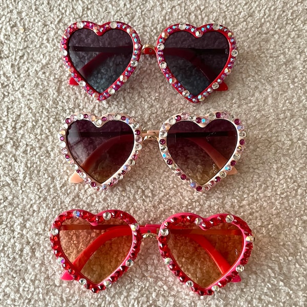 KIDS Rhinestoned Glasses - Heart Shaped