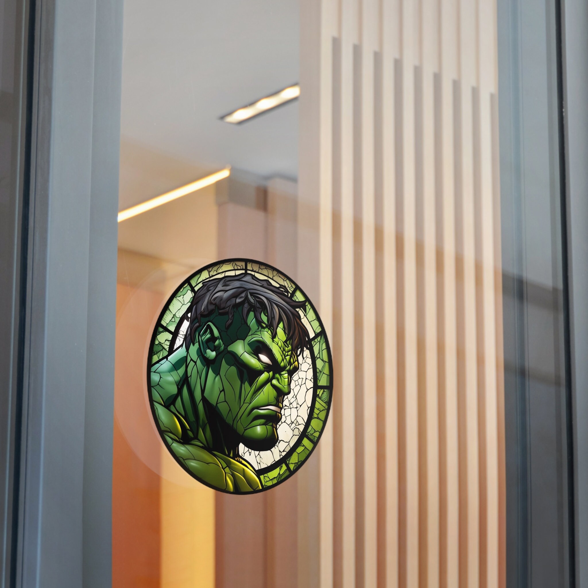 The Hulk Stained Glass Style Vinyl Sticker Etsy