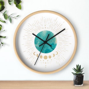 Moon Phases Wall Clock 10" | Wall Clock | Home Decor | Moon Phases | Home Decor | Gifts | Wall Art | Hanging Moon Clock | Contemopary