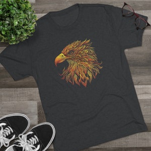 Eagle Fire Graphic T-Shirt – Fierce & Bold Tribal Eagle Tee – Vintage-Style Eagle Shirt – Gift for Him, Gift for Her