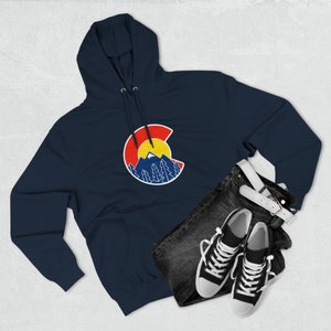 Colorado Flag Mountain Hoodie: Rocky Mountain Pullover Sweatshirt