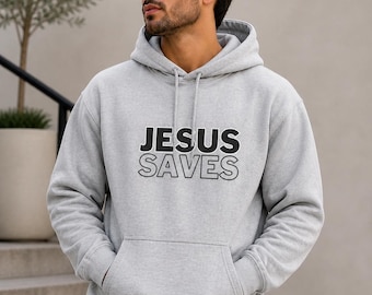 Felpa con cappuccio "Gesù salva" / Abbigliamento streetwear cristiano, abbigliamento ispirato alla fede