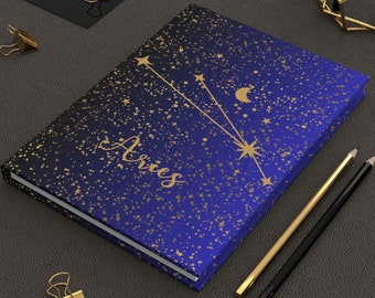 Aries Constellation Astrology Zodiac Hardcover Journal Matte