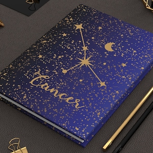 Cancer Constellation Zodiac Hardcover Lined Journal Matte