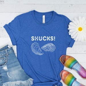 Shucks Oysters Funny Oyster Shells Shirt Unisex Jersey Short Sleeve Tee