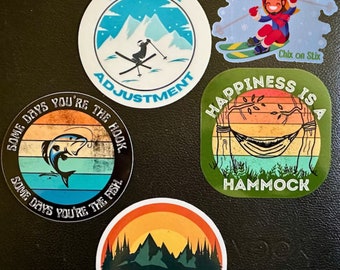 Outdoors Sports Sticker Pack Outdoorsy Stickers for Laptop Water Bottles Phones Car Luggage Pack of 3