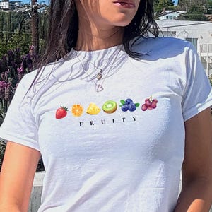 Fruity Baby Tee, Y2K Baby Tee, LGBT Shirt Pride Pansexual 2000s Shirt, Fruity crop top, Sassy Love Shirt, fruity shirt, fruity tshirt, LGBTQ
