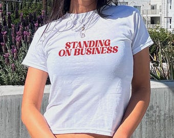 Camiseta infantil Standing on Business, camiseta infantil JB, camiseta Coachella, camiseta de los 90, camiseta It's not clocking, camiseta infantil femenina Y2K de los 90 Justin