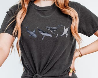 Retro Humpback Whale T-Shirt: 90s Ocean Animal Tee