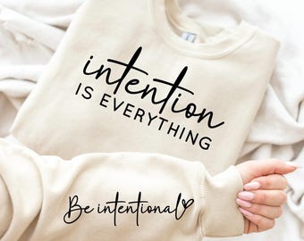 Inspirational Intention SVG PNG: Boho Positive Quote (Digital Download)