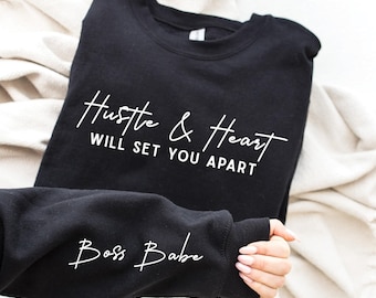 Boss Babe SVG PNG: Hustle and Heart Inspirational Quote (Digital Download)