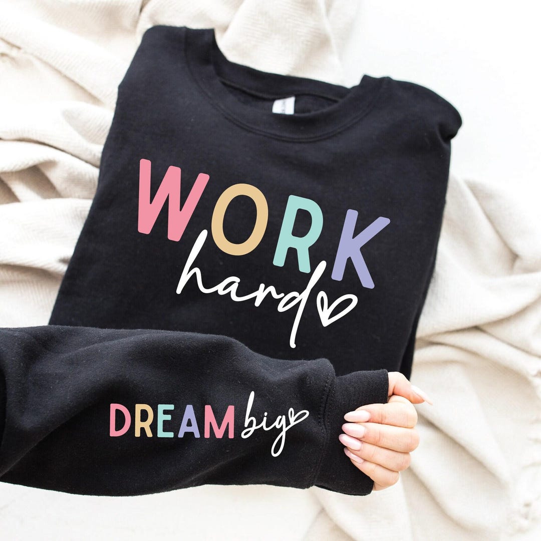 Work Hard Dream Big SVG PNG: Boho Inspirational Quote (digital Download ...