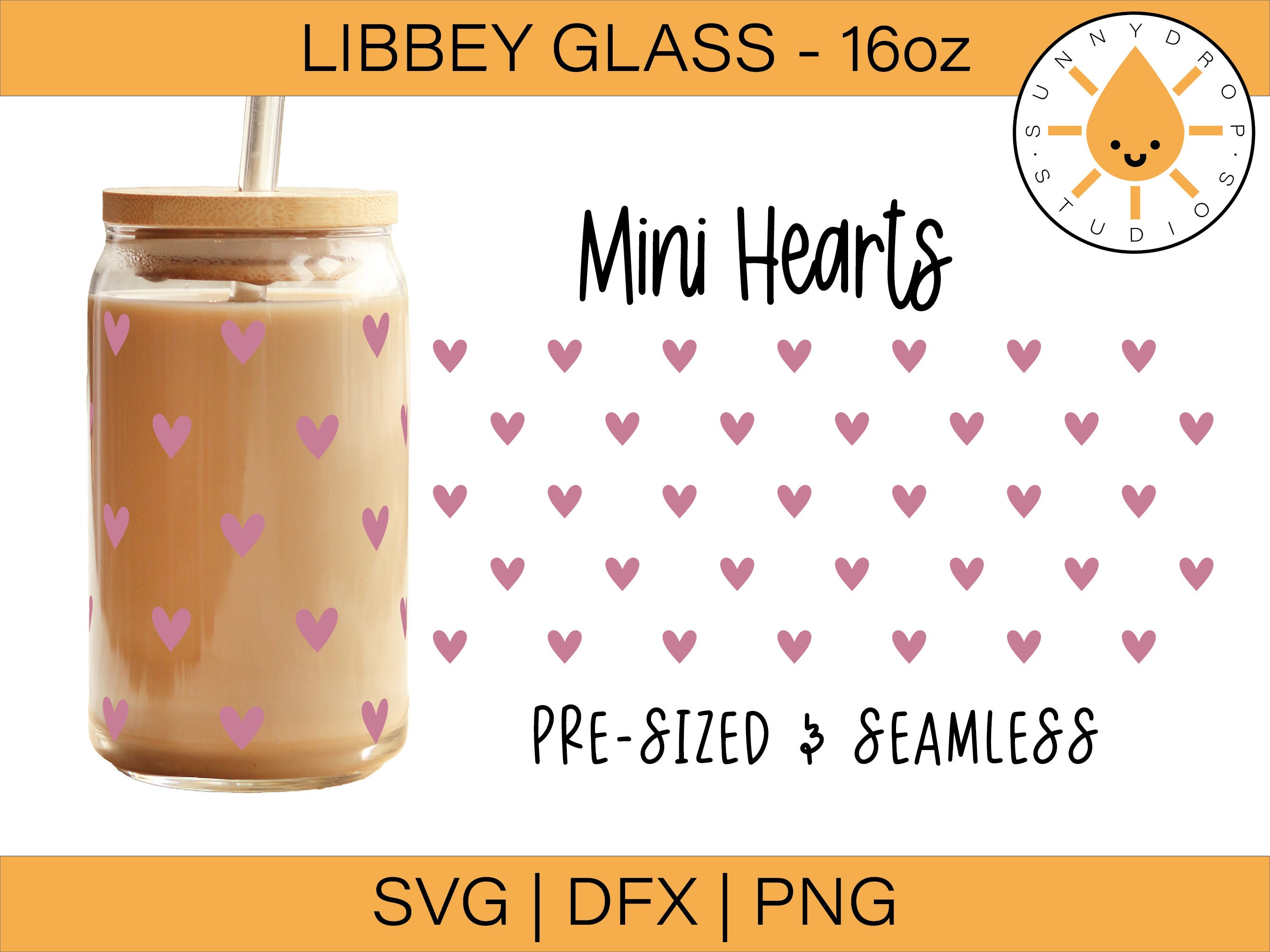 Libbey Mini Hearts SVG 16oz, Libbey Glass Wrap 16oz SVG, Libbey SVG ...