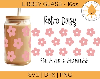 Envoltorio de lata de 16 oz con diseño retro de Daisy Libbey (descarga digital)