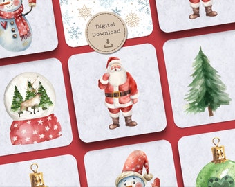 Winter Memo-Spiel 32 Memory Karten (16 Paare) Kinder ab 2 Jahren Gedächtnisspiel Winter Kinder Geschenk Matching Game Christmas