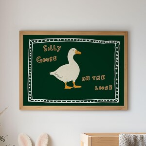 Silly Goose on the Loose Print, Horizontal Print, Playroom Wall Art ...