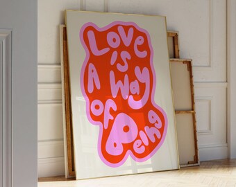 Maximalist, Pink and Red Colourful, Typography Poster, Vibrant Wall Art, Original Art, Eclectic Home Decor, Gustaf Westman, INSTANT Download
