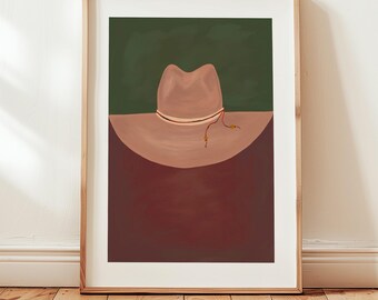 Outback Cowboy Hat Printable Art, Rustic Desert Wall Art for Outdoor Lovers & Unique Gifts