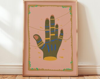 Eclectic hand painting printable art print, Contemporary, Earthy tones poster, Scandi Modern, Digital downloadable art print,