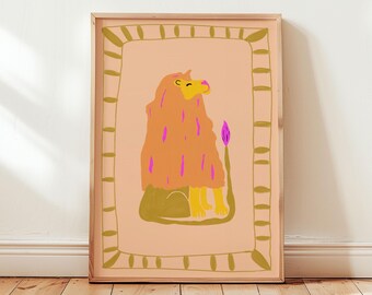 Impression d'art lion, décoration murale pour, chambre à coucher, salon, bureau, pendaison de crémaillère, cadeau de Noël, animaux, art mural original pour chambre de bébé, imprimable