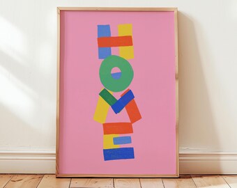 Home Print, living room art, home sweet home, housewarming gift, dopamine decor, typography poster, maximalist decor, scandinavian PRINTABLE