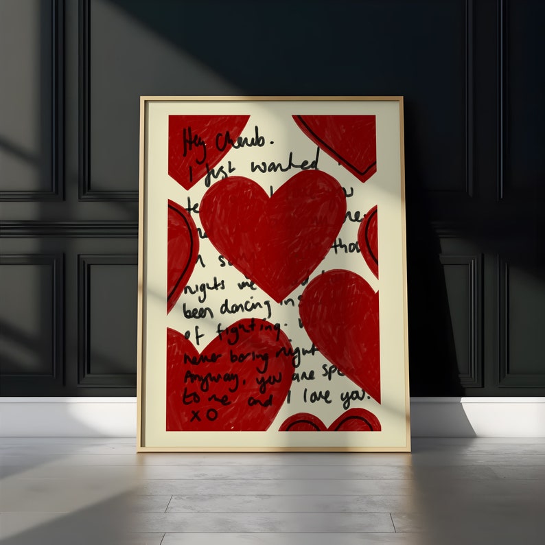 Väggkonst med kärleksbrev, kärlekscitat, poetiska tryck, typografitryck, lyxiga lägenhetsinredningsidéer, kärleksdikt, lägenhetsinredning UTSKRIVBAR bild 2