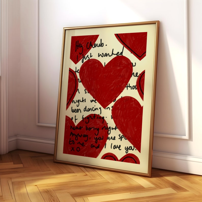 Väggkonst med kärleksbrev, kärlekscitat, poetiska tryck, typografitryck, lyxiga lägenhetsinredningsidéer, kärleksdikt, lägenhetsinredning UTSKRIVBAR bild 5