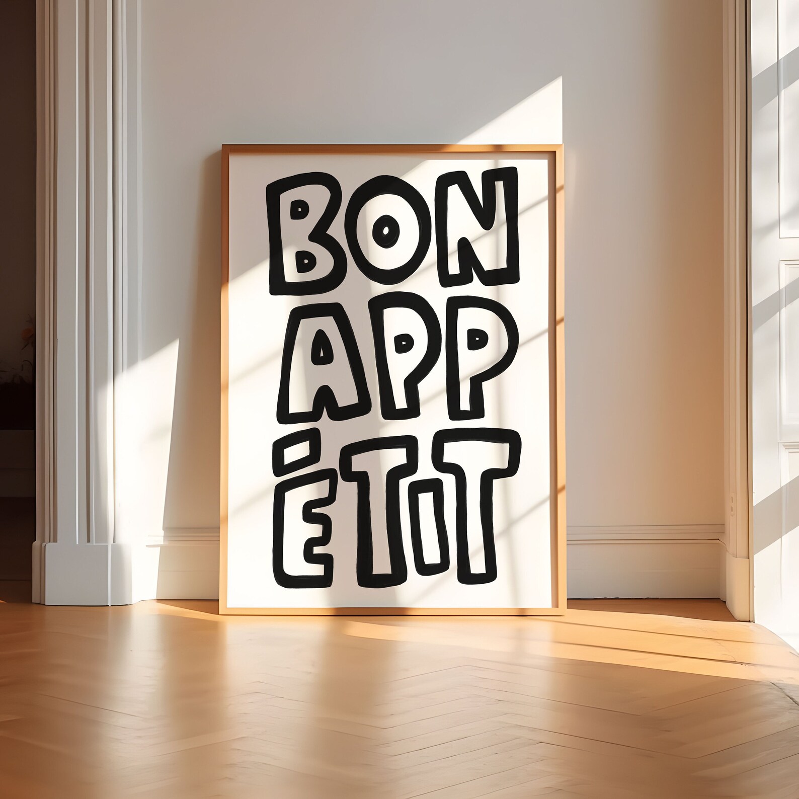 Bon Appetit Poster, Parisian Apartment Decor, Kitchen Wall Art ...