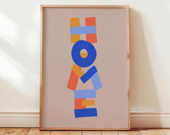 Home Print, living room art, home sweet home, housewarming gift, dopamine decor, typography poster, bauhaus, scandinavian design PRINTABLE