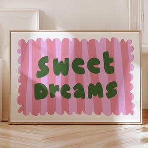 Sweet Dreams Print, Bedroom Wall Art, Nursery Decoration, Sweet Dreams Picture, Nursery Wall Art, Above Bed Decor, PRINTABLE Kids Art