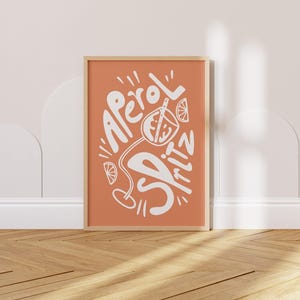 Aperol Spritz Print, Aperol Spritz Retro Wall Art, Italian Spritz, Cocktail, Kitchen Wall Art, Happy Hour Art, Bar Cart Print PRINTABLE