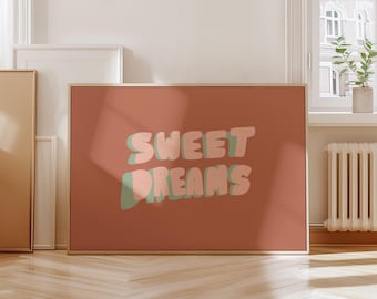 Sweet Dreams Print, Bedroom Wall Art, Nursery Decoration, Sweet Dreams Picture, Nursery Wall Art, Above Bed Decor, Kids Art PRINTABLE