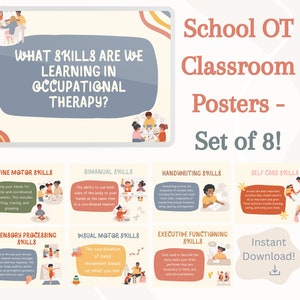 Digital Download Occupational Therapy School Classroom Posters Minimal Beige Aesthetic