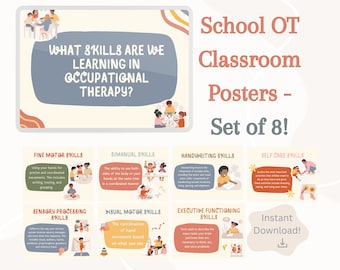Digital Download Occupational Therapy School Classroom Posters Minimal Beige Aesthetic