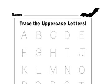 Pre-School & Kindergarten Worksheets. Tracing Uppercase Letters. Fun Learning Halloween Worksheet. Learning Letters