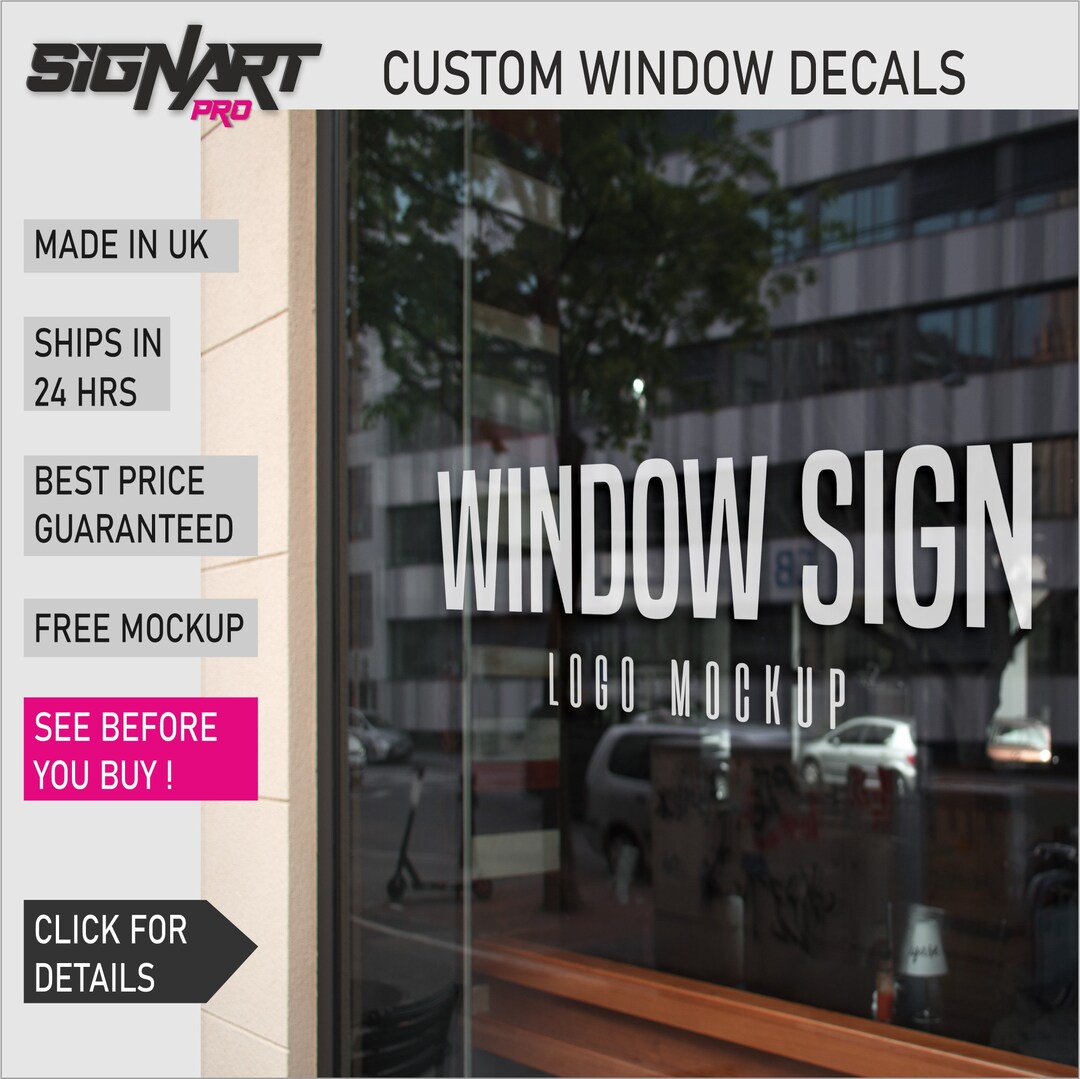 Custom Logo Business Window Decals Personalised Storefront Etsy