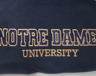 Sudadera universitaria de dos colores con cuello redondo de NOTRE DAME, sudadera bordada, sudaderas universitarias, suéteres universitarios