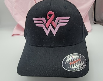 Breast Cancer Warrior Embroidered Hat, Pink Ribbon Awareness  display picture 2