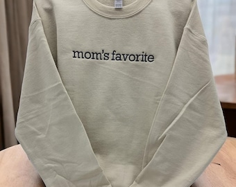 Mamas Lieblings-Sweatshirt mit Stickerei, kuscheliger Rundhalsausschnitt aus Baumwollmischung