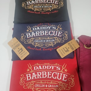 Barbecue Apron for dad gift BBQ apron cool barbecue apron custom apron for fathers day gift embroidered BBQ apron for gift custom BBQ apron